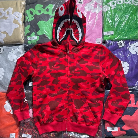Bape Other - BAPE Color Camo Shark Full Zip Hoodie ‘Red’